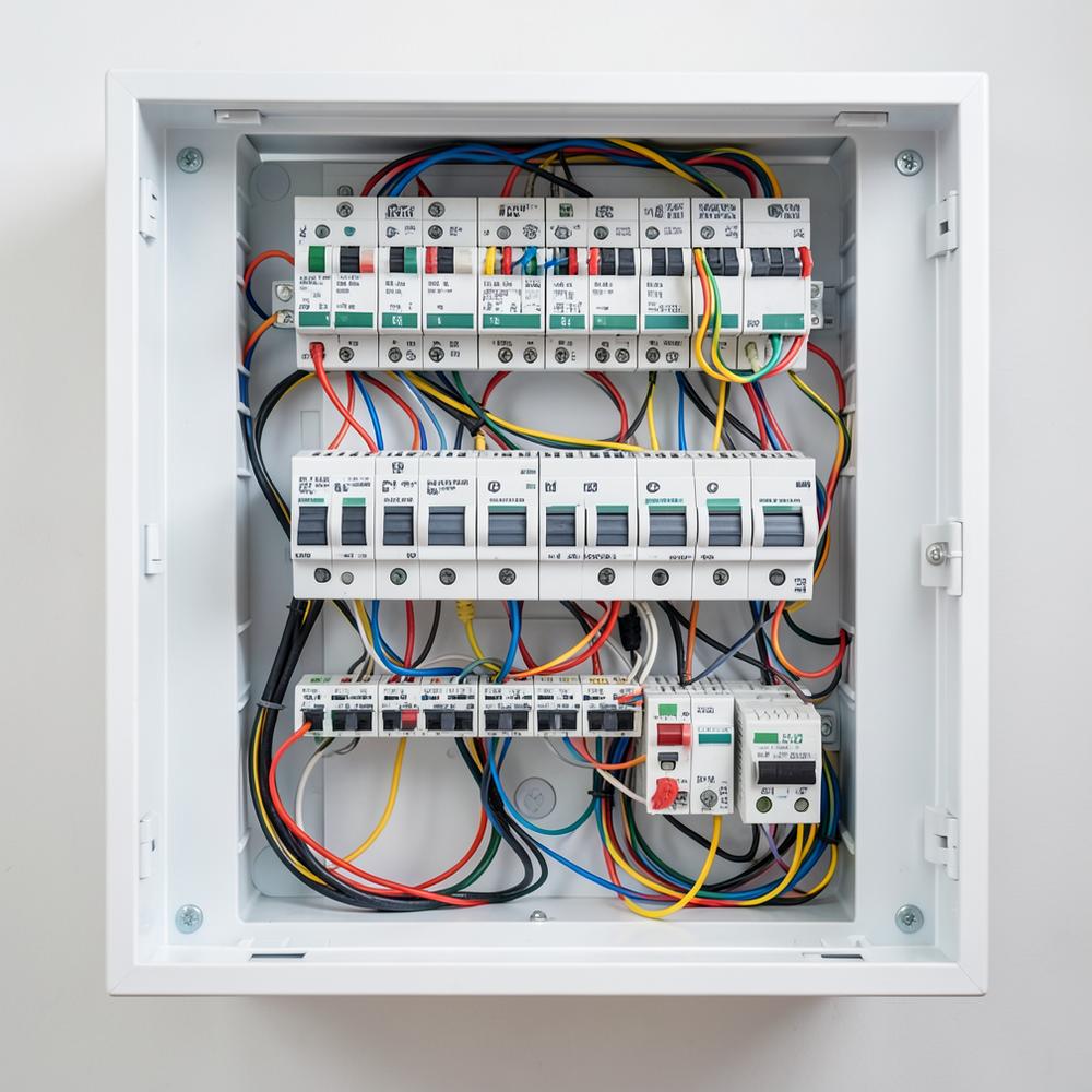 Uporządkowana i poprawiona rozdzielnica elektryczna